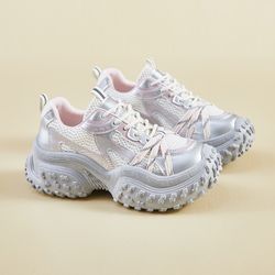 2026 Spring Women's Platform Sneakers | Korean Style Casual Trendy Design | Thick Sole Comfortable & Versatile | Daily Wear Fashion Minimalist Women's