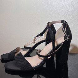 Kelly And Katy Black Rhinestone Heels 