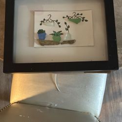 Cute Plant Sea Glass Art