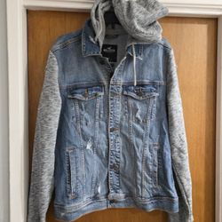 Men's Hollister Large Denim Jacket Flex Material