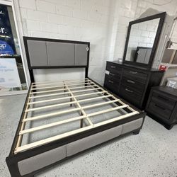 New King Size Bed Room,Mattress With Box Springs,Bed Frame And Dresser And Mirror ,Nightstand 🚚we can deliver 🚚