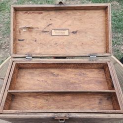 Vintage wooden tackle box