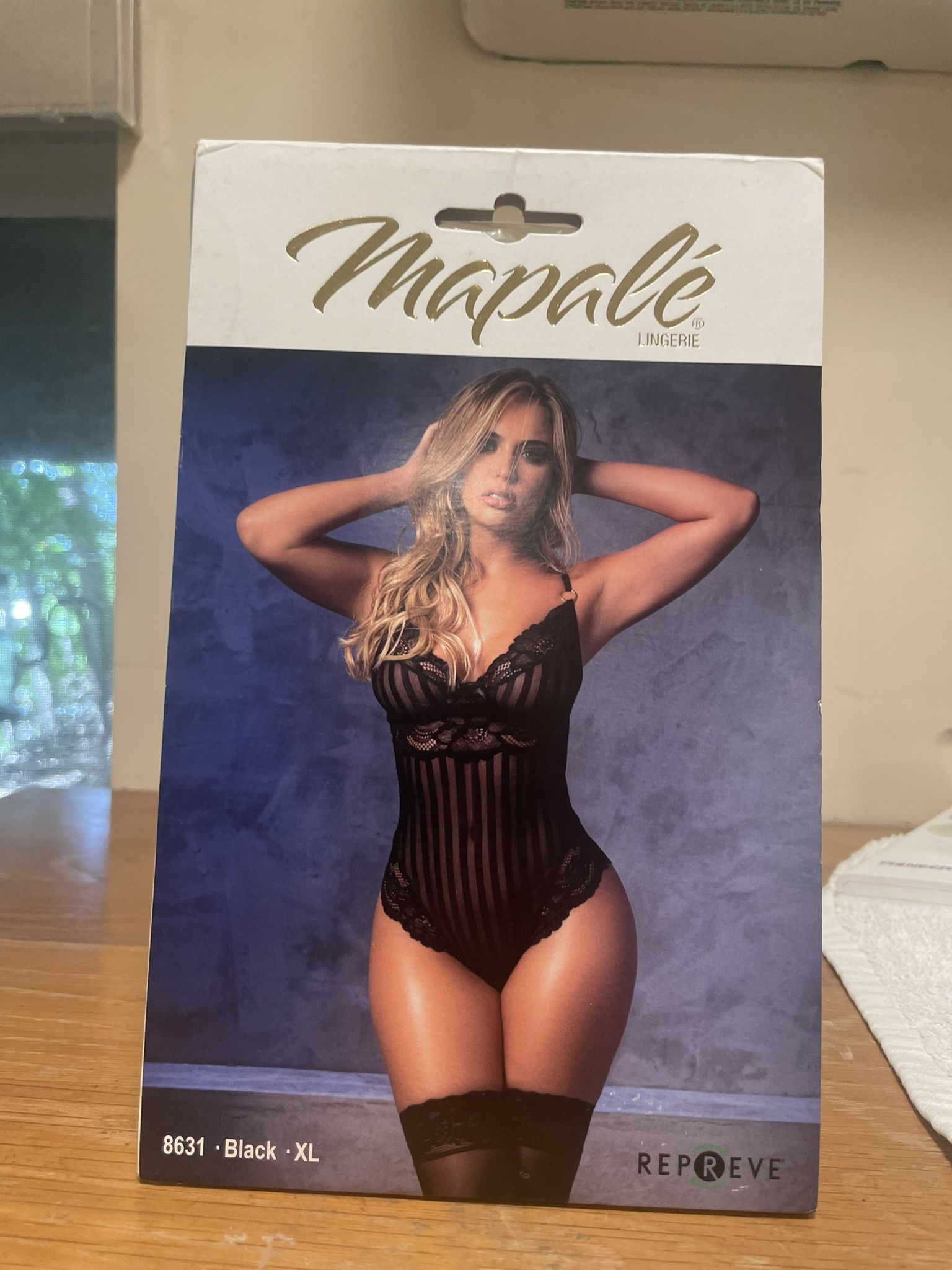 Mapale Sexy Lingerie Black Bodysuit XL