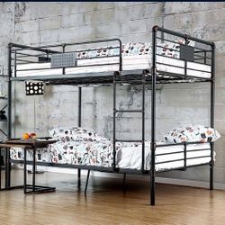Brand New Black Metal Full Over Full Bunk Bed 