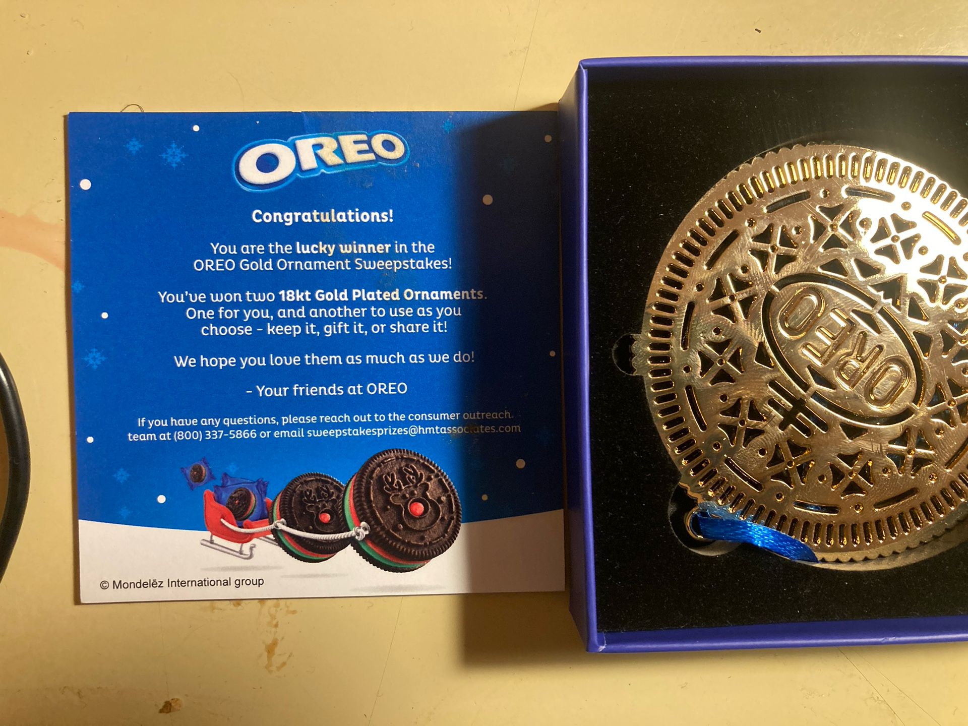 18K gold Plated Oreo Ornament