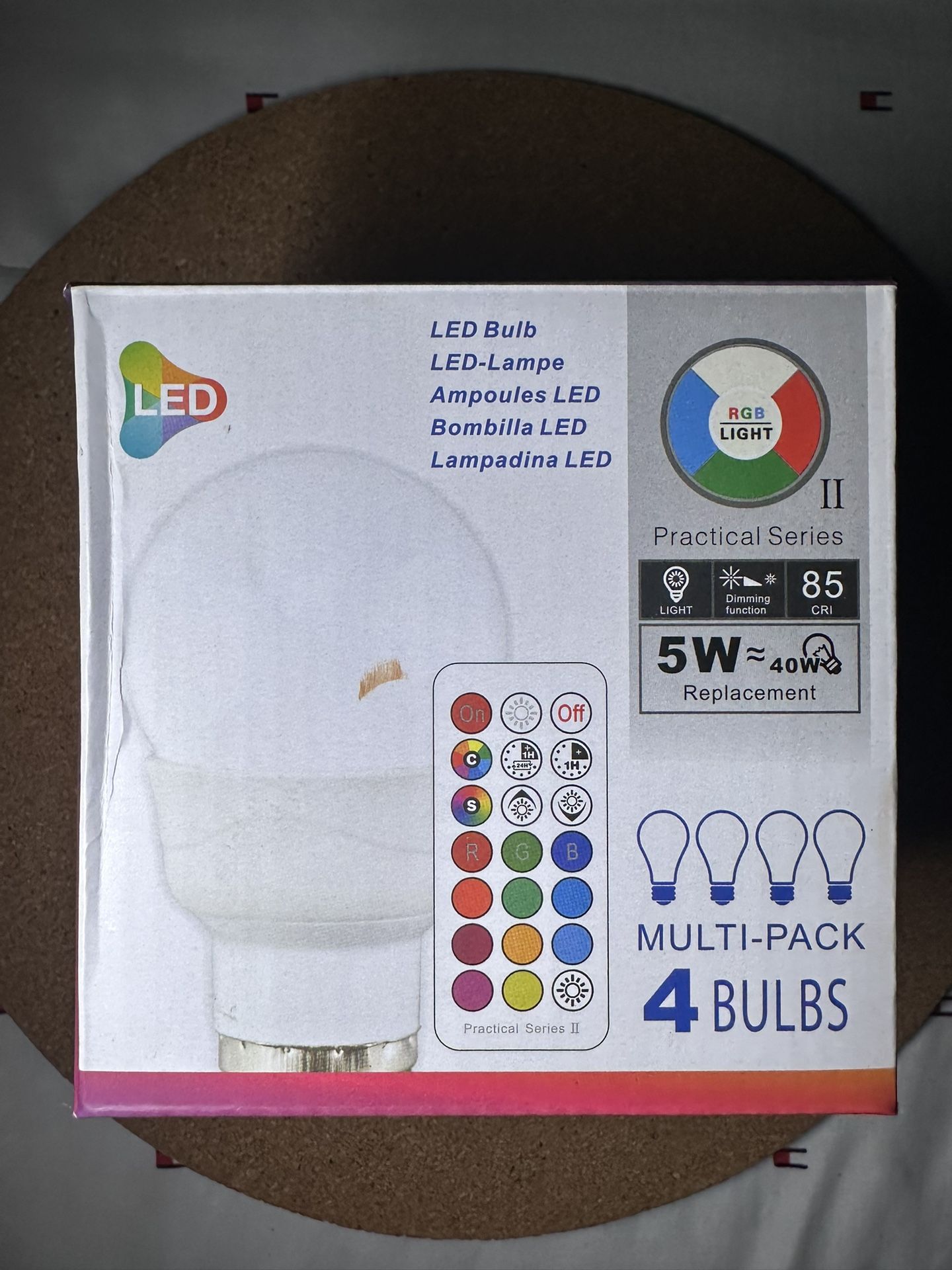 2 IN 1 RGB & LIGHT BULB -5W=40W REPLACEMENT, 2PK