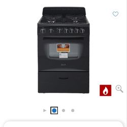 Avanti 24 In. Black Gas Range 