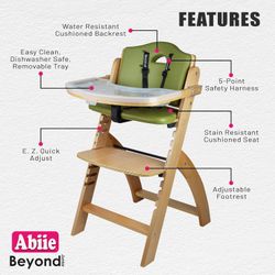 Abiie Beyond Junior Y High Chair - Natural