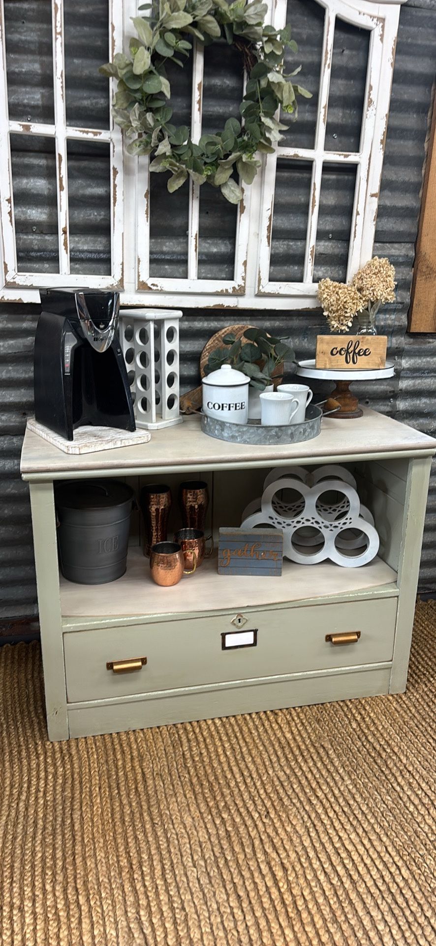 😳 150yo  Cabinet Coffee Bar Tv Stand Refinished