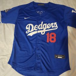 Dodgers Yamamoto Blue World Championship Jersey 