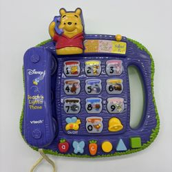 VTech Disney Winnie The Pooh & Friends Teach N Lights Phone Learning Toy Tested