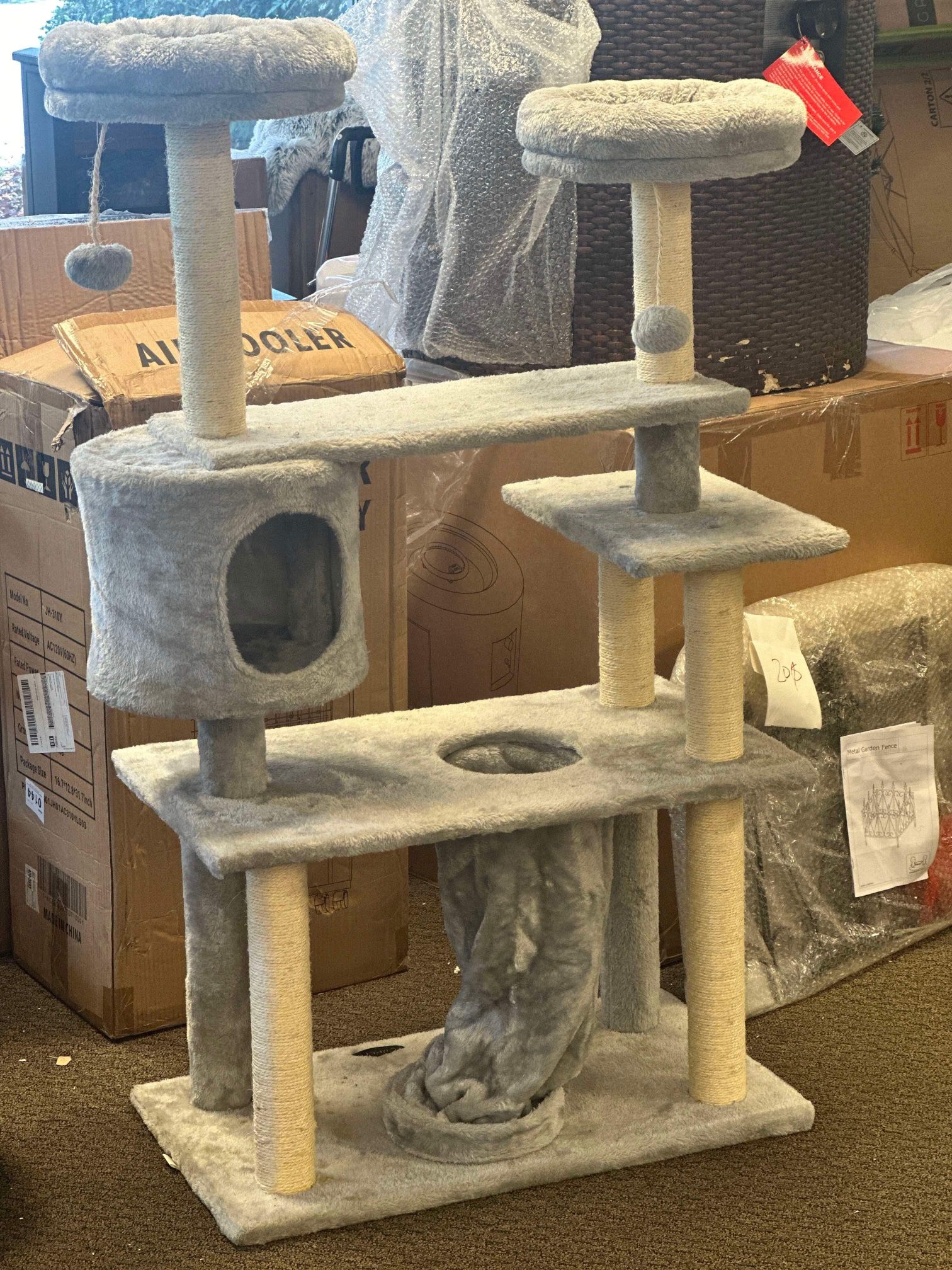 Cat Tree Grey (50inches x 32inches x 16inches)