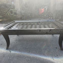 Wood & Metal Coffee Table With Removable  Glass