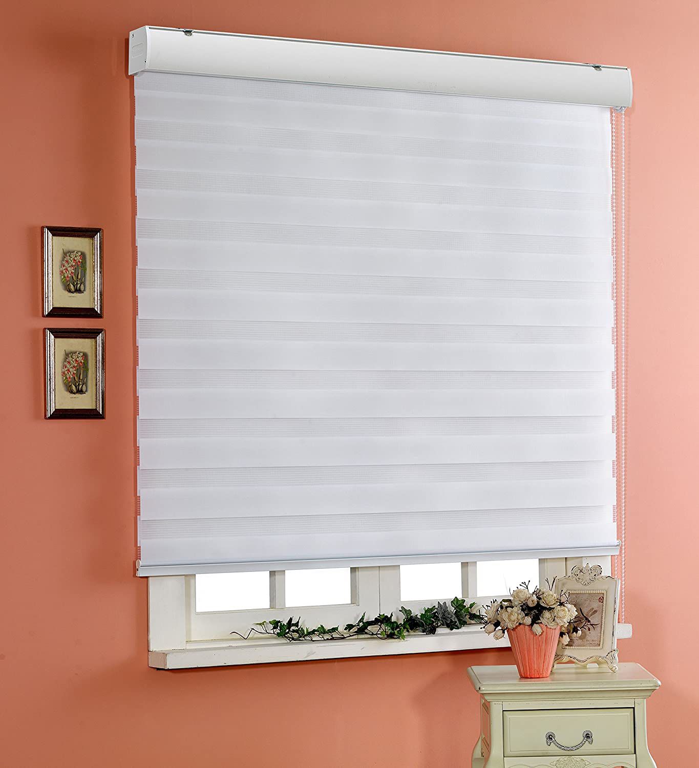 NEW Zebra Roller Blinds, Dual Layer Shades, 79.50"W x 46"H, Day/Night Window Drapes