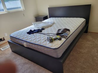 Queen size bed frame and nightstand