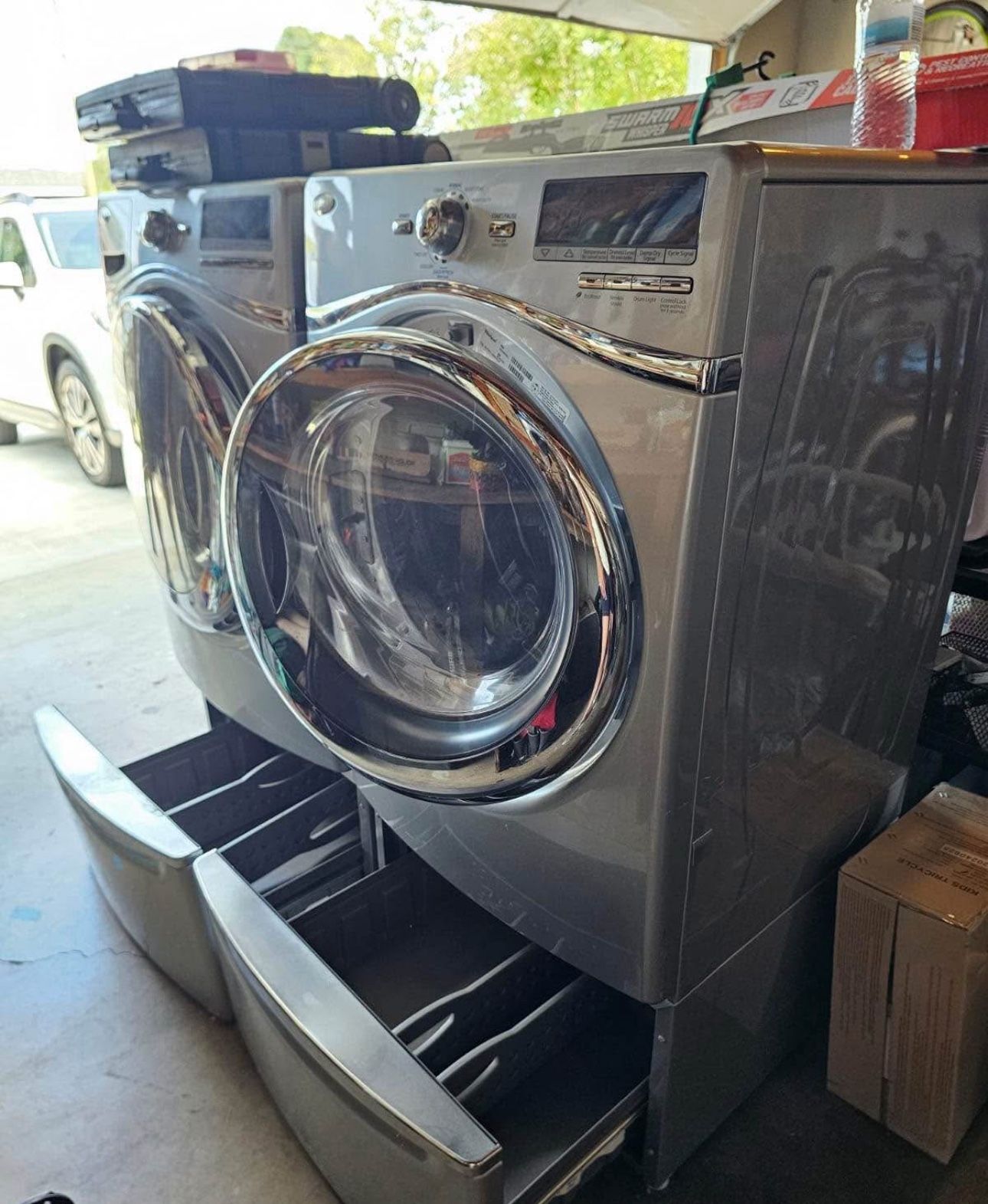Used Gray whirlpool washer and dryer 