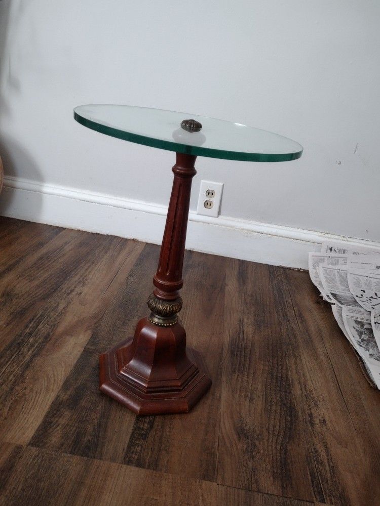 ANTIQUE GLASS TABLE 