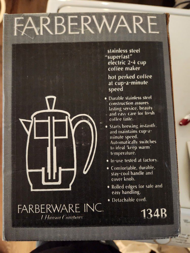 Farberware Percolator Model 134B 4 Cup Made In USA
