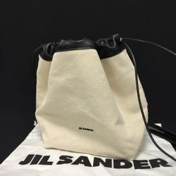 Jil Sander crossbody bag in canvas with leather trim