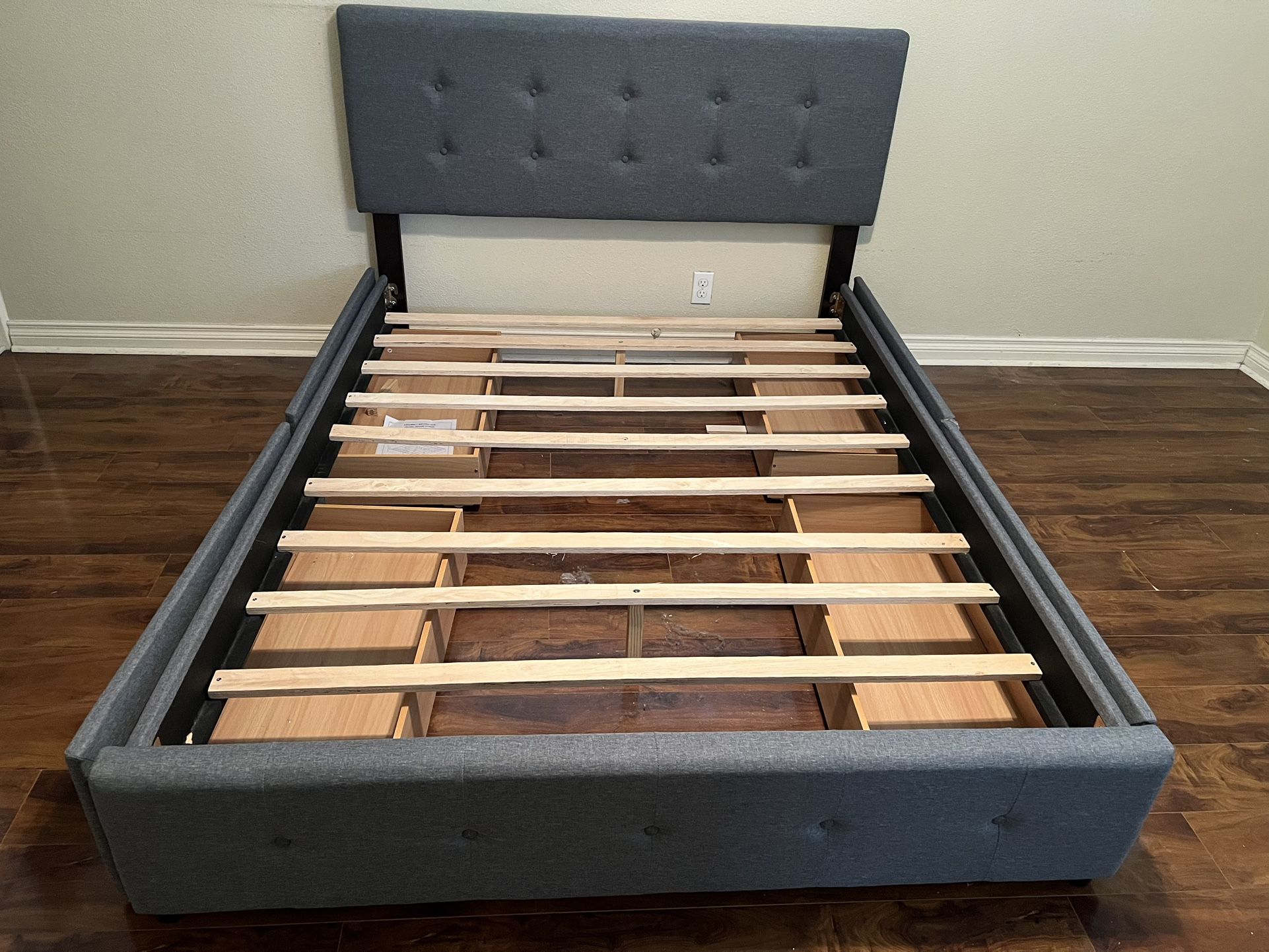 Queen Size Bed frame With Storage Drawers Underneath
