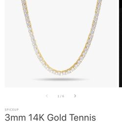 3mm 14K Gold Tennis chain