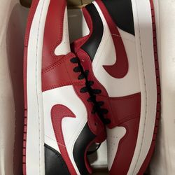 Air Jordan 1 Low Mens 9.5 / Womans 11 Red and Black