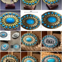 Turquoise color western Belt Buckle see all choices sold separately SHIPPING AVAILABLE 