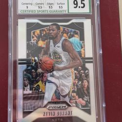 KD 2019 panini prizm silver grade 9.5