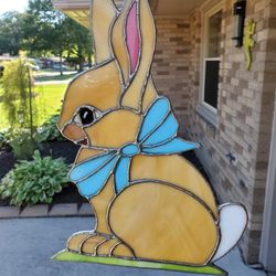 Large Bunny Stain Glass Suncatcher