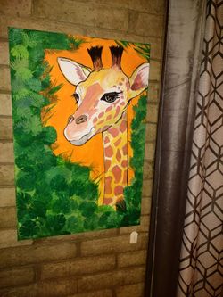 Giraffe 🦒 Original Art For Sale - Mini Canvas 