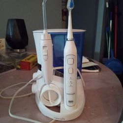 Waterpik Complete Care 5.0 Water Flosser Sonic Toothbrush white and blue