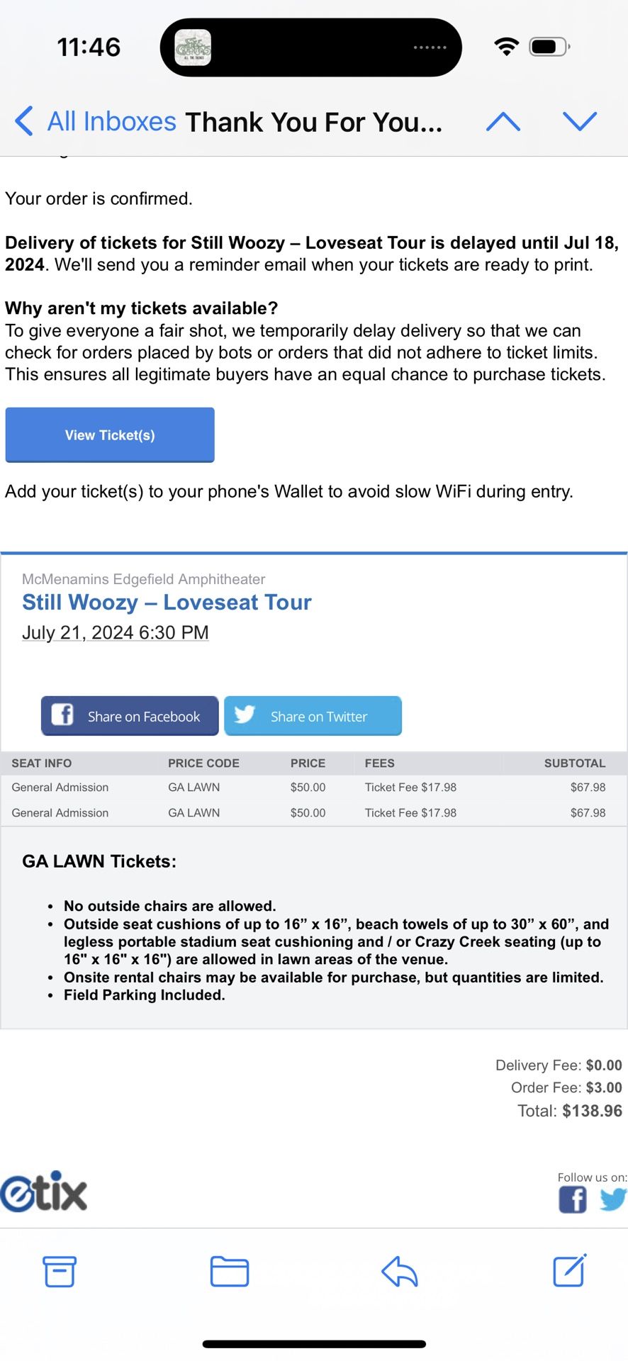 2 Tickets: Still Woozy @ Edgefield