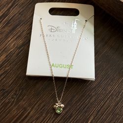 Disney Minnie Mouse August Birthstone Pendant Necklace