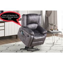 STORE CLOSING !!! Power Lift Recliner W/ Header And Massage System 