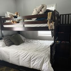 Bunk Bed Full/twin With Drawers And Twin Mattress