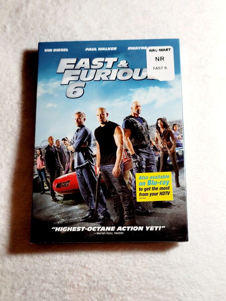 Fast And Furious 6 DVD (2013) W/ Slipcover 