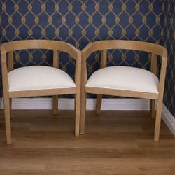 2 NEW Fabric and Rubberwood
Dining Chairs. Contemporary, modern, MCM. Already assembled