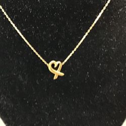 Tiffany 18K Gold Link Chain with 18K Gold Pendant