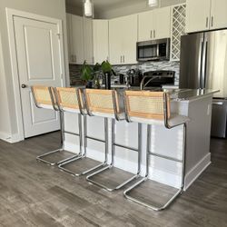 Boucle Rattan Bar Stools