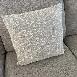 Gray & White Geometric Decorative Throw Pillow