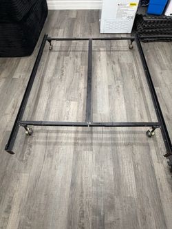 Metal bed frame with queen box spring