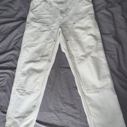 Carhartt WIP double Knee Wax Cream Pants MSRP $198 