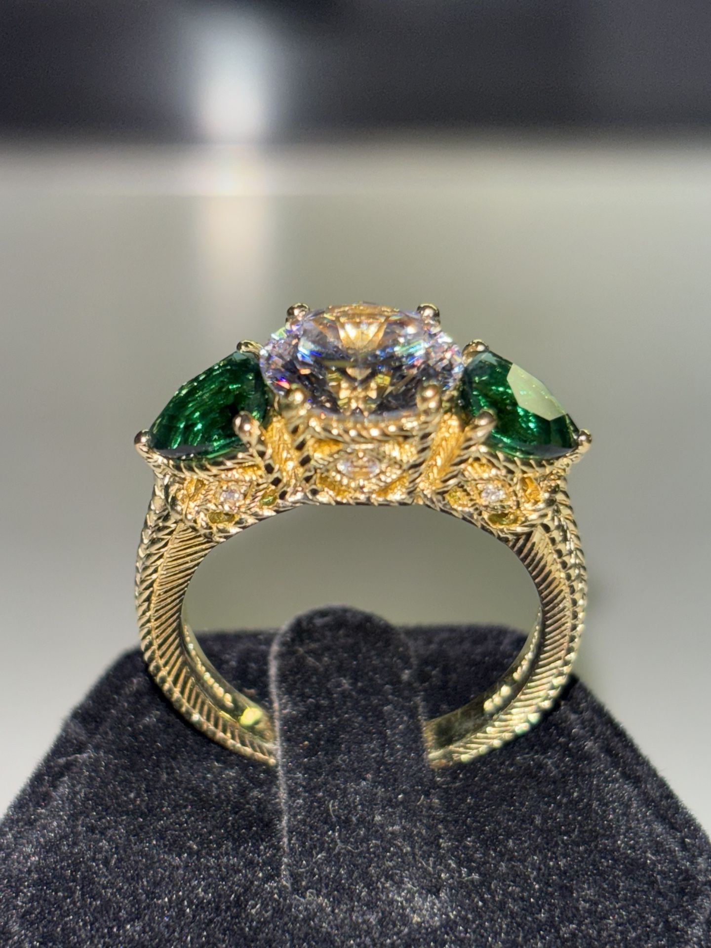 Judith Ripka Gold Plated Sterling Silver Ring