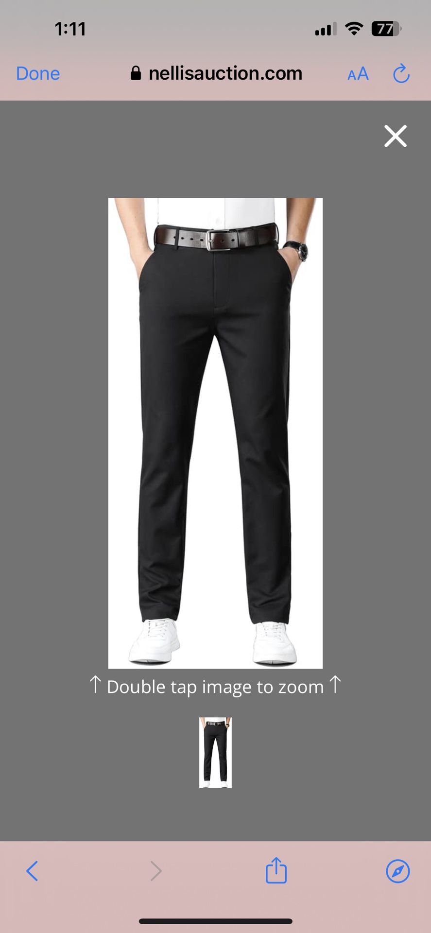 ESSYSHE Men’s Slim Fit Flat Front Dress Pants Wrinkle Free Khaki Casual Pants 8252Black A36x28