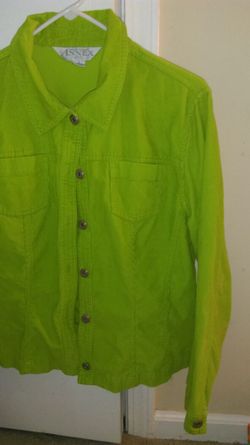 Lime green corduroy soft Jacket