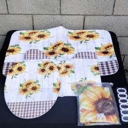 sunflower pattern bathroom set