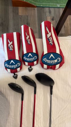 Callaway XR 16 Driver, 3, 5 woods with head covers