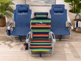 Set of 3 Tommy Bahama Backpack Beach Chairs