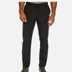 Banana Republic Men's Flat Front Slim Fit Pants Tech Zip Pockets - Black - 34 X 29