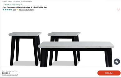 Coffee Table, 1 Side Table